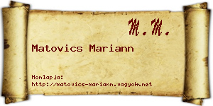 Matovics Mariann névjegykártya